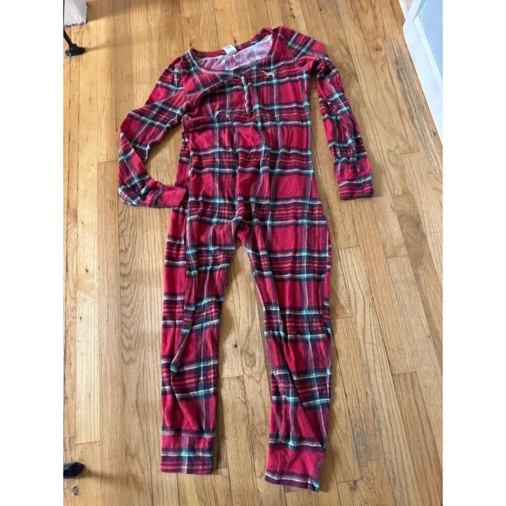 Victoria’s Secret pink colllection large plaid pajama one piece